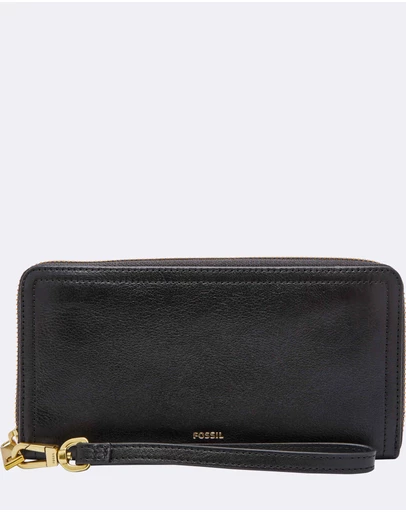 Fossil - Logan Black Zip Clutch