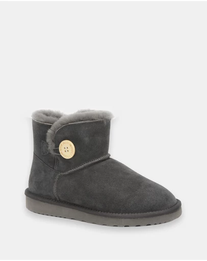 AusWooli Ugg Boots - Cabarita Short Sheepskin Wool Button Boots