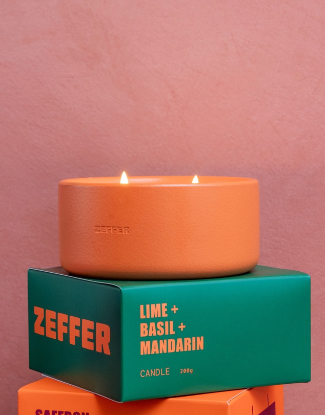 Zeffer by Linen House - Lime, Basil & Mandarin Candle 200g