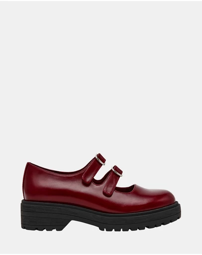Steve Madden - Alba Burgundy Leather Mary Janes