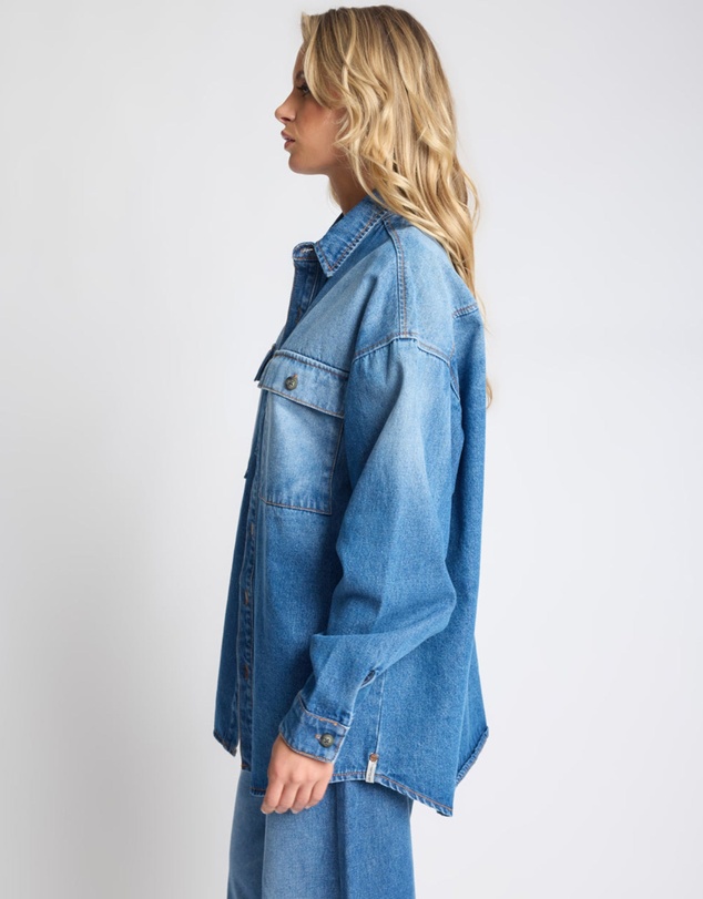 ONE TEASPOON - Oversized Denim Shirt - Pacifica Blue