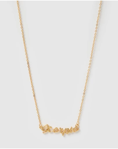 Izoa - Scorpio Written Star Sign Necklace