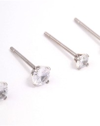 Lovisa - Surgical Steel Graduating Cubic Zirconia Stud Earring Pack