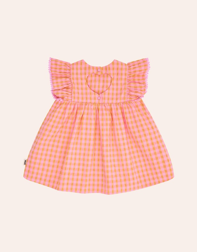 Huxbaby - Mango Sherbet Garment Dye Seersucker Dress - ICONIC EXCLUSIVE - Babies-Kids