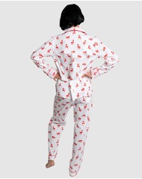 Sant And Abel - Women's Reindeer Red Long PJ Set