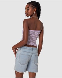 EDIKTED - Ballet Sheer Lace Tube Top