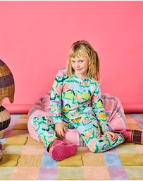Kip&Co - Popping Flowers Organic Cotton LS Top Pants Pyjama - Kids-Teens