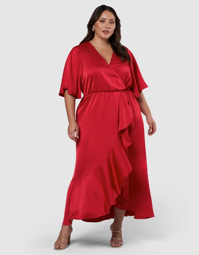 Pink Dusk by Curve Project - Smouldering Wrap Maxi Dress
