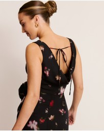 Six Stories - Floral Cowl Front Coursage Dress