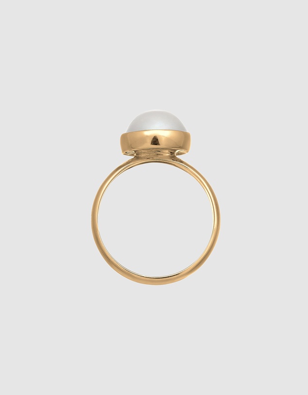 Elli Jewelry - Mother of Pearl Ring in Gold-Plated 925 Silver