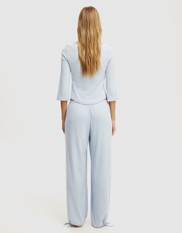 Cotton On Body - Dreamy Soft Pointelle Wide Pant 3/4 Sleeve Top
