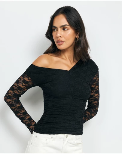 AERE - Arielle Off Shoulder Lace Top