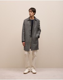 Trenery - Cotton Blend Textured Crew in Navy