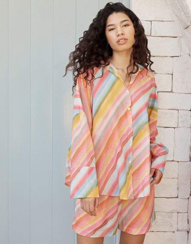 Papinelle - Sophie Stripe Long Sleeve Boxer PJ Set