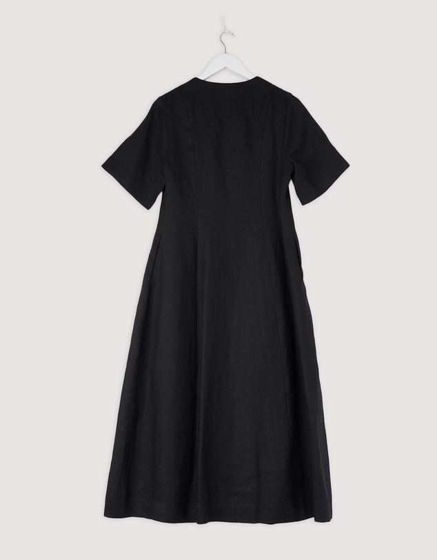 Revibe - Repaired AERE Rani Linen Midi Dress - AU 12