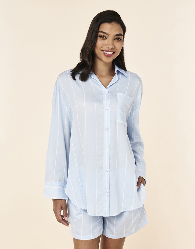 Papinelle - Stripe Shirting Long Sleeve Boxer PJ