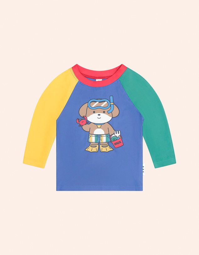 Huxbaby - Beach Puppy Colour Block Rashie - Kids