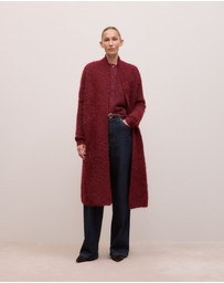 Trenery - Brushed Alpaca Button Through Cardigan in Red Mahogany