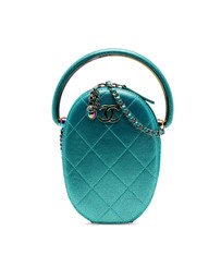 Pre-Loved by Azura Reborn - Pre-Loved Quilted Metallic Caviar Rainbow Hardware Oval Camera Bag