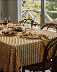 Mosey Me - Mango Seersucker Tablecloth
