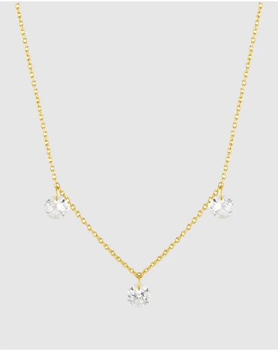 Georgini - Mirage Ethereal White Cubic Zirconia Necklace Gold