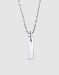 Kuzzoi - ICONIC EXCLUSIVE - Necklace Rod Pendant Rectangle in 925 Sterling Silver