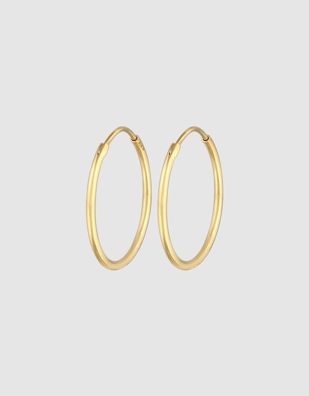 Elli Jewelry - Minimalist Hoop Earrings in Gold-Plated 925 Silver