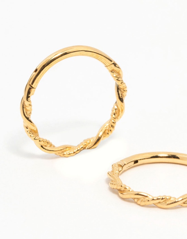 Lovisa - Gold Plated Surgical Steel Sleeper Earrings 10MM