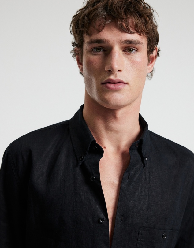 Calibre - Washed Linen Shirt Black