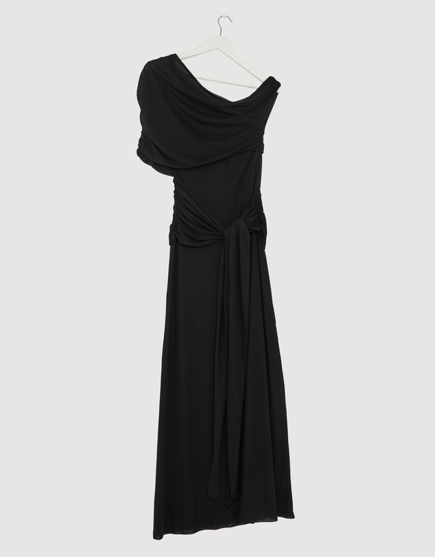 Revibe - Repaired CHANCERY Margot One Shoulder Drape Maxi Dress - AU 10