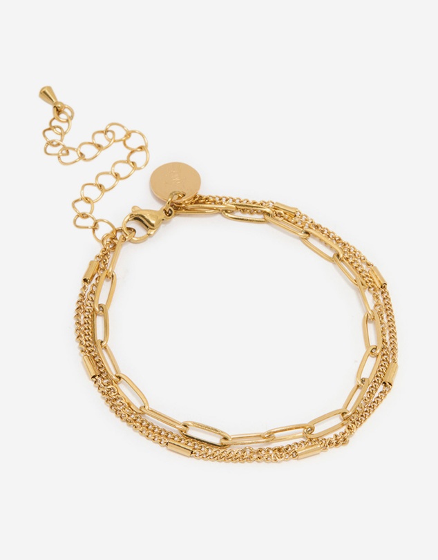 Lovisa - Waterproof Gold Plated Stainless Steel Layered Chain Bracelet