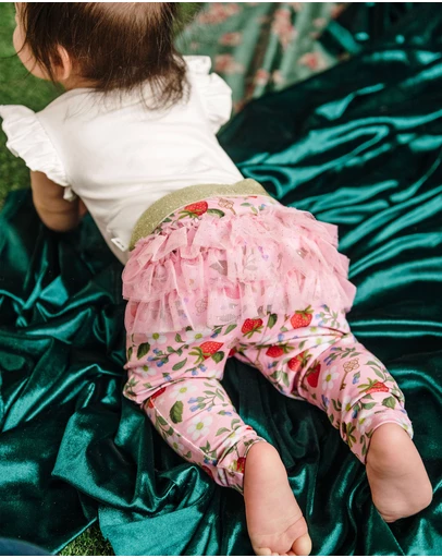 Fleur Harris - 'Hearts Floral' Fabulous Frill Legging in Pink