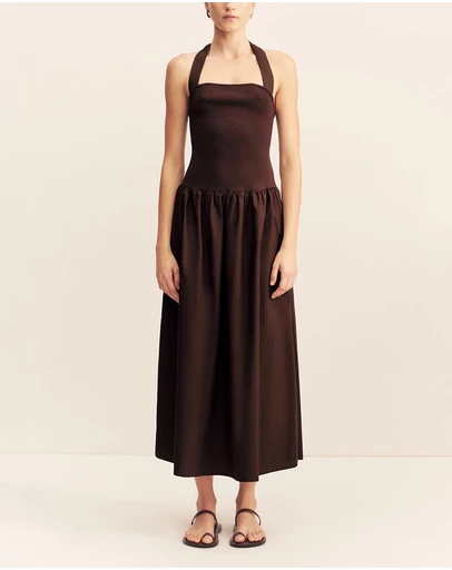 Shona Joy - Aliah Halter Tie Midi Dress