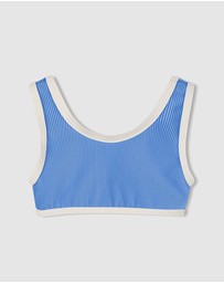 Zulu & Zephyr Mini - Mini Stripe Rib Scoop Bikini Top - Kids