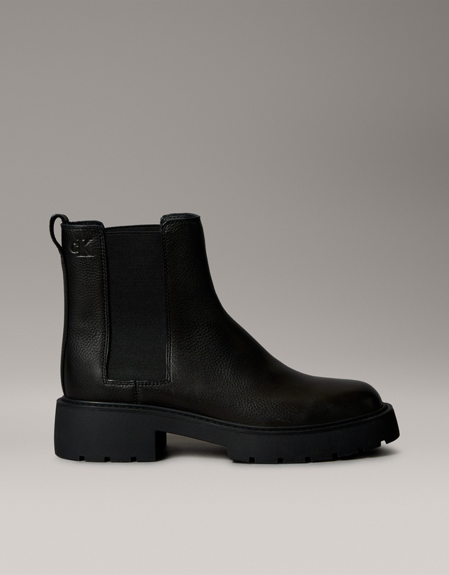 Calvin Klein - Leather Chunky Square Toe Chelsea Boots