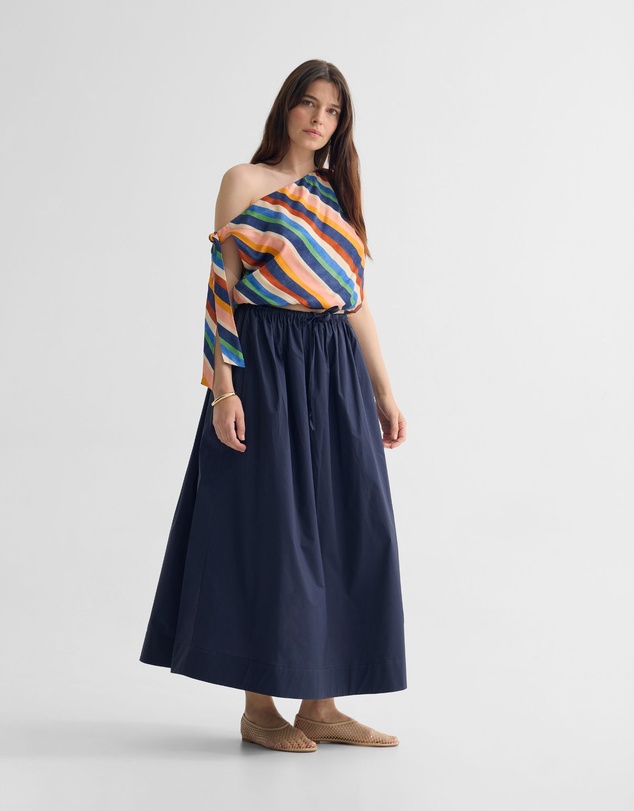 Oxford - Olive Cotton Maxi Skirt