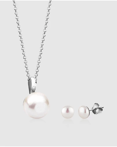 Elli Jewelry - Jewelry Set Elegant Cultured Freshwater Pearls 925 Sterling Silver