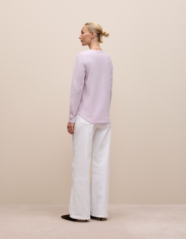 Trenery - Ottoman Marle Long Sleeve T-shirt in Lilac