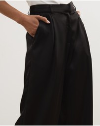 Atmos&Here - Leoni Asymmetric Lace Satin Pants