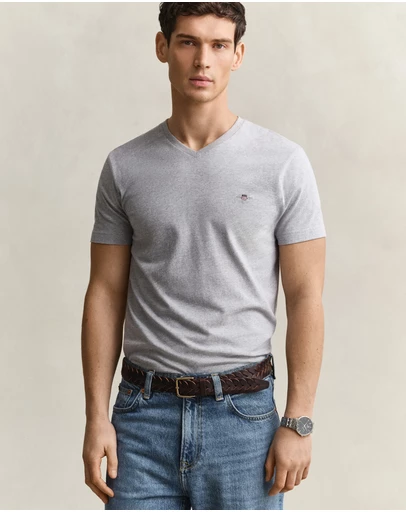 Gant - Slim Fit Shield V-Neck T-Shirt