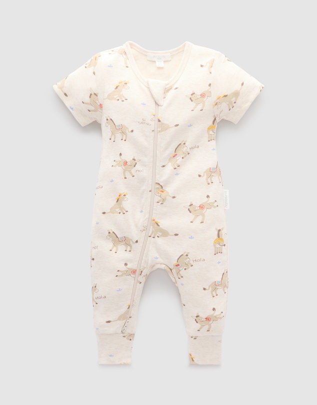 Purebaby - Rib Short Sleeve Growsuit -Kids-Babies