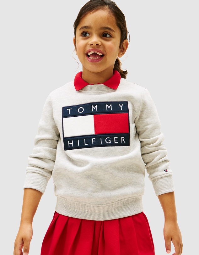 Tommy Hilfiger - Heritage Flag Applique Crew Neck Sweatshirt - Kids