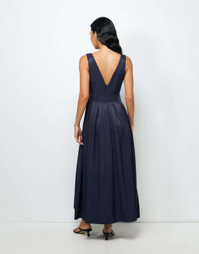 AERE - Nylah V-Neck Midi Dress