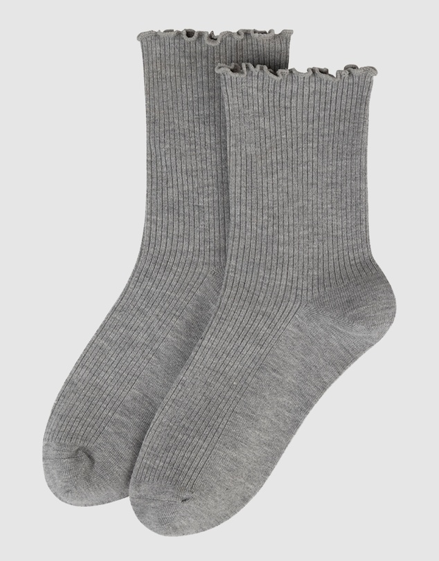 Pussyfoot - 3 Pack Ribbed Frill Quarter Crew Socks Bamboo Cotton Circulation Friendly Comfort Top