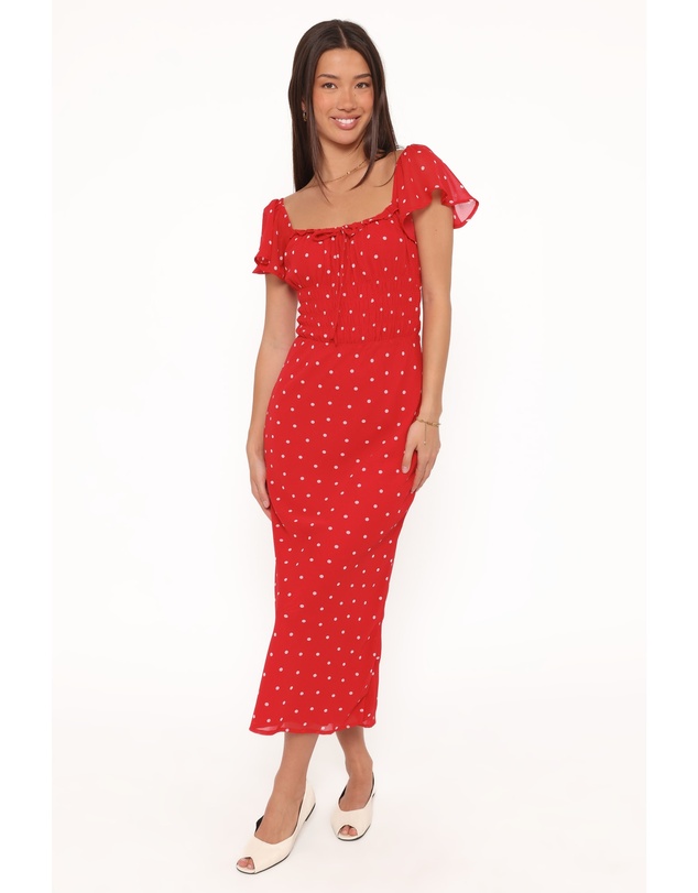 Petal & Pup - Sherrie Maxi Dress - Red Polka Dot