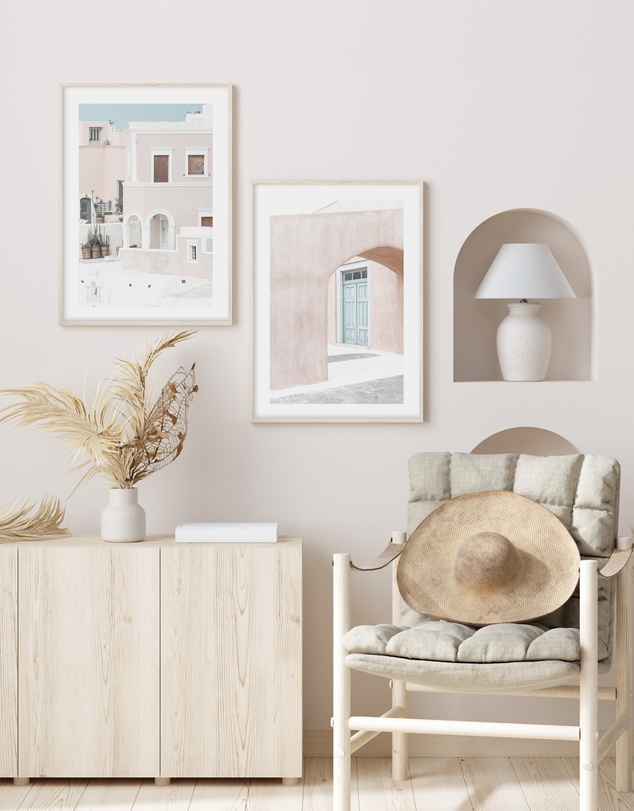 Olive et Oriel - Oia House Santorini Art Print