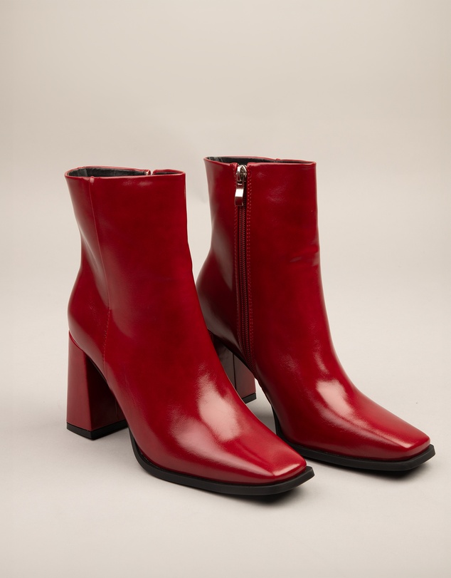 RAID - Hermine high block heeled boots in red