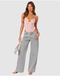 EDIKTED - Lacey knit cut out bodysuit