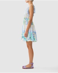 Camilla - Tiered Short Dress With Shoulder Ties