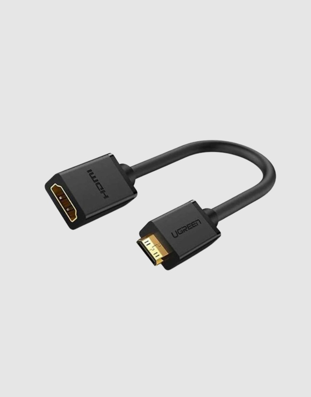 Ugreen - UGREEN Mini HDMI Male to HDMI Female Adapter Cable 22cm 4K Support Black